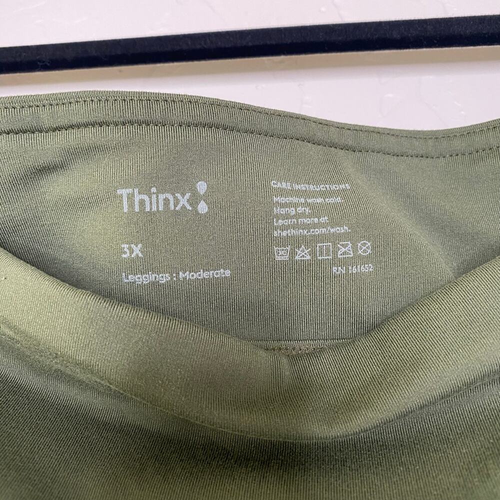 Thinx Kale Green Moderate Absorption Period Activewear Leggings 3X - Picture 6 of 11